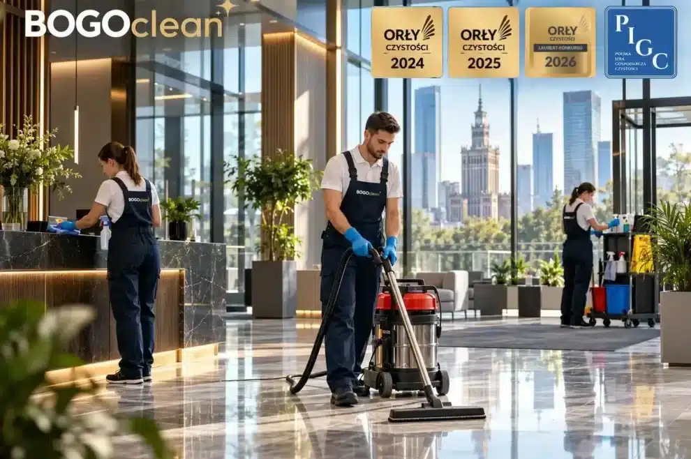 Grafika BOGOclean: Orły Czystości 2024, 2025 i 2026, członek Polskiej Izby Gospodarczej Czystości