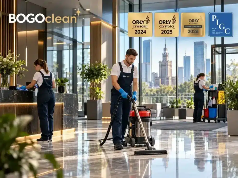Grafika BOGOclean: Orły Czystości 2024, 2025 i 2026, członek Polskiej Izby Gospodarczej Czystości