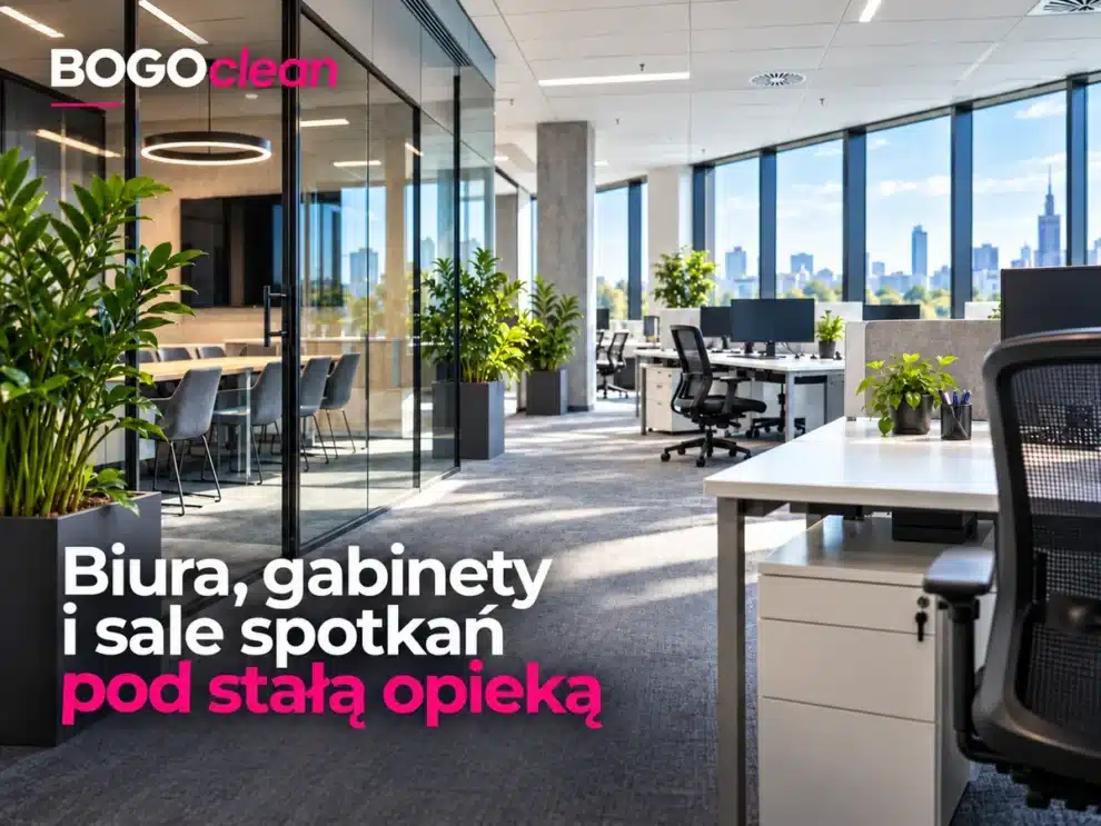 Biuro z salą konferencyjną za szklaną ścianą – grafika: biura, gabinety i sale spotkań